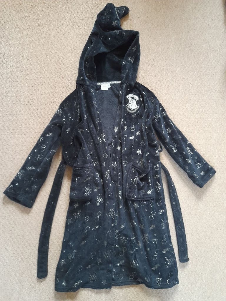 Harry Potter Dressing Gown - Black with Silver detailing
