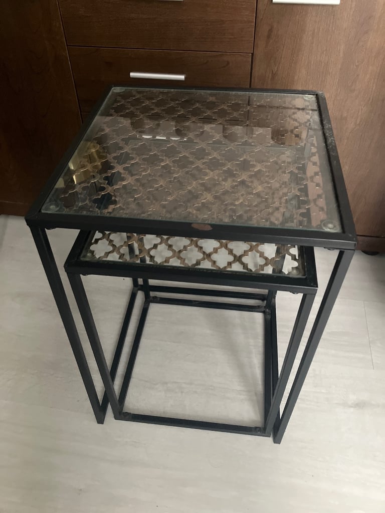 image for Nest 2 glass top end tables