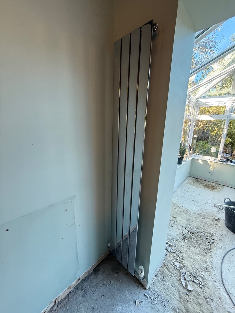 Chrome tall radiator single flat panel vertical