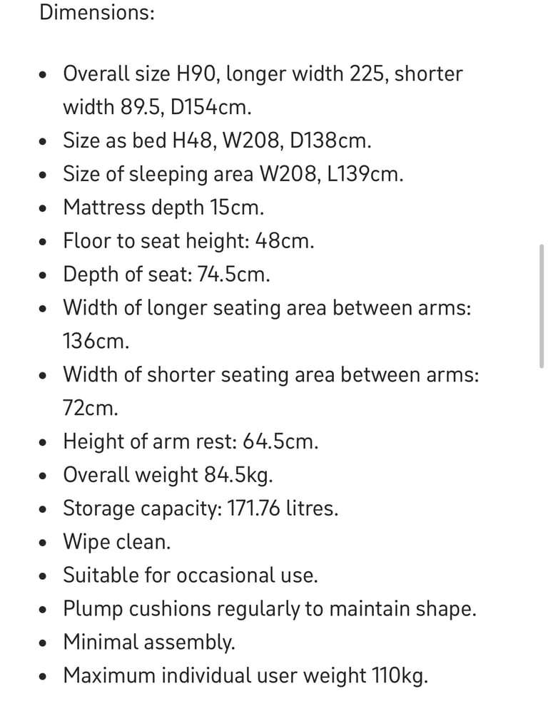 Sofa bed with storage 