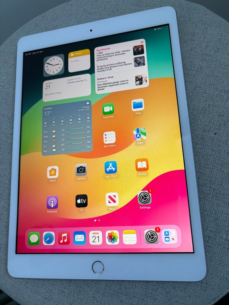 APPLE IPAD 8 10.2 INCH 32GB IOS18 WIFI - charger -can deliver