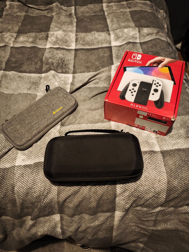 Nintendo Switch OLED with Case, Pro Grip Controllers & 512GB Micro SD Card