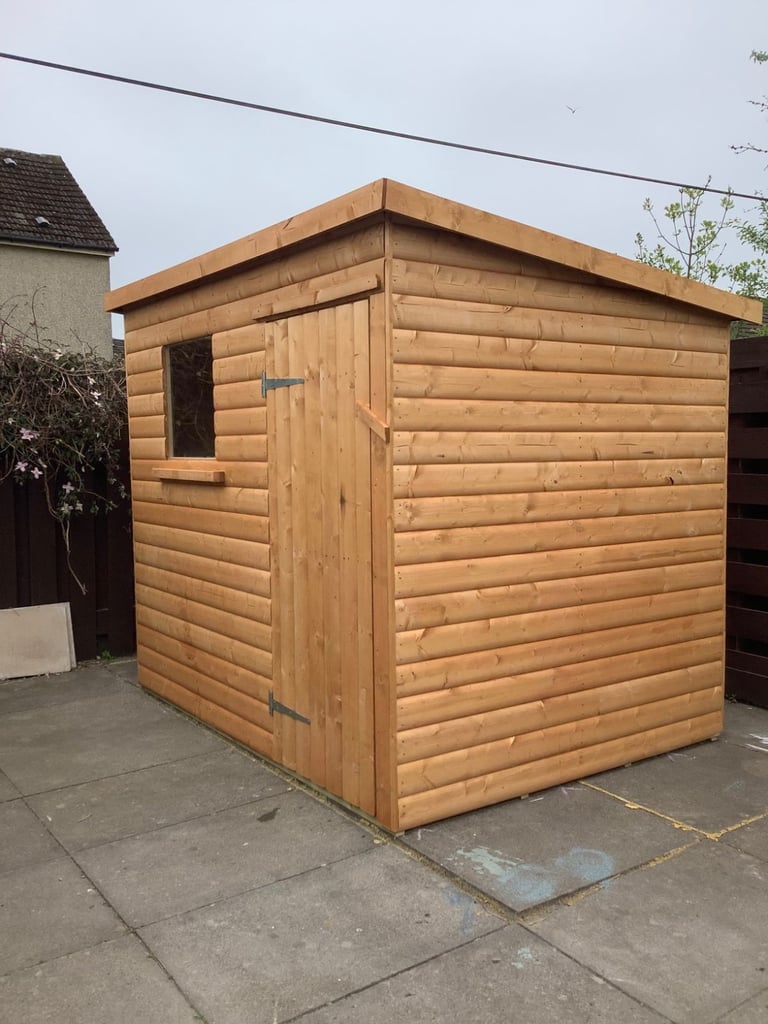 8x6 Pent 20mm Log effect SUPPLIED & FITTED 