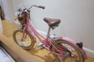 Bobbin Gingersnap Girls Pink Bike 16 Inch Wheels For 4-6 Years Blossom Pink