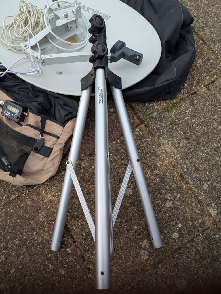 Satellite dish and tripod
