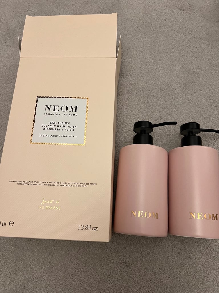 NEOM Pair Of CERAMIC HAND WASH DISPENSER NEW & UNUSED With Original Box