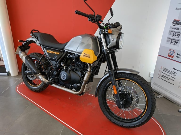 2023 ROYAL ENFIELD SCRAM 411 E5 GREY / YELLOW SUPERB BIKE ALL RECALLS DONE