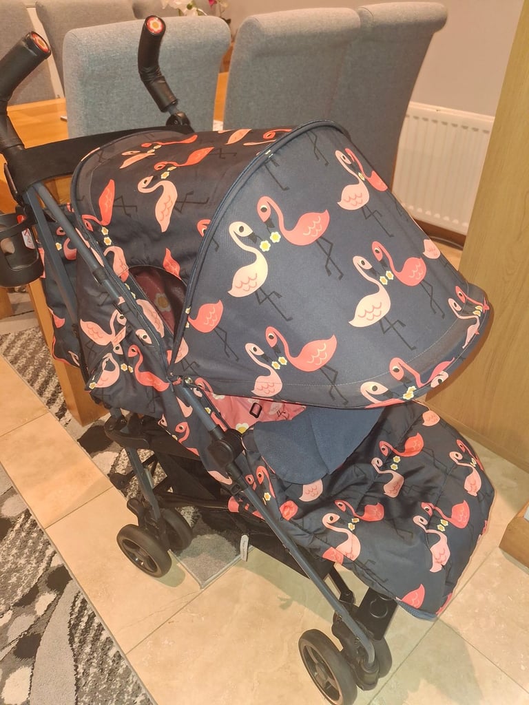 Cosatto supa 3 flamingo buggy with changin bag and footmuff