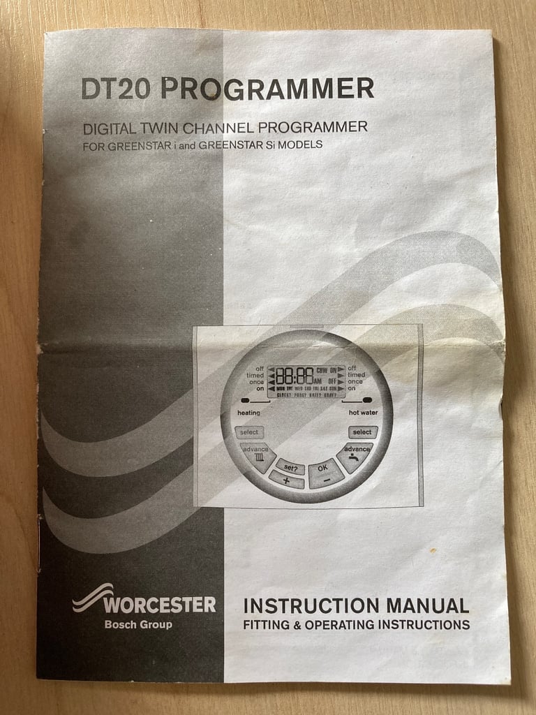 DT20 Programmer for Worcester Bosch boiler