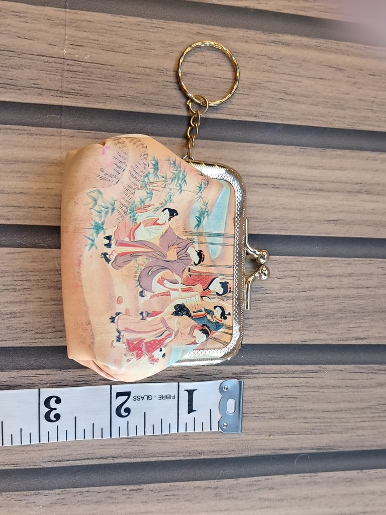 Good condition Chain Coin Purse Folkcraft Size Small W Keychain Loop. As seen. 