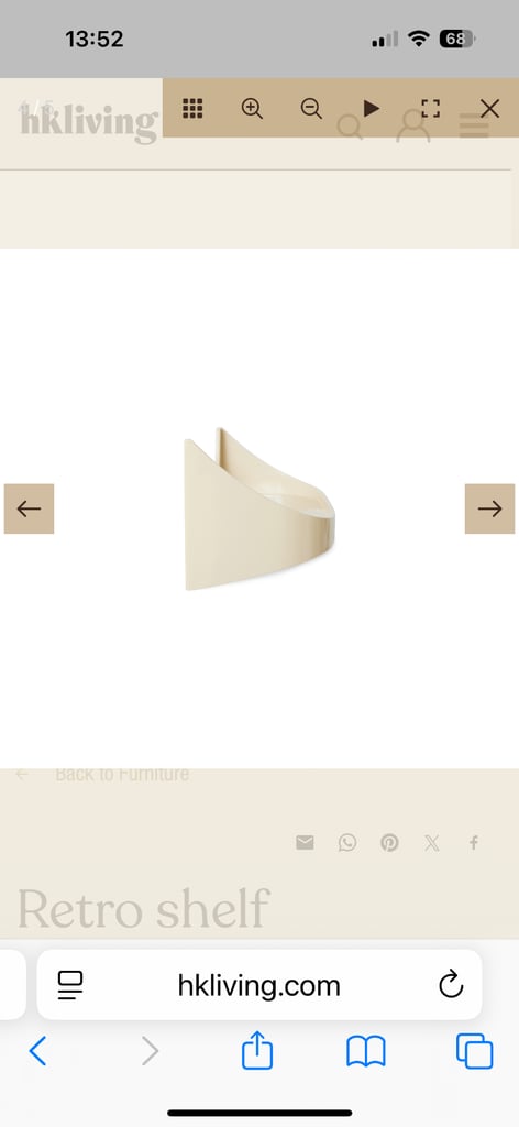 HK Living Retro Shelf in Cream