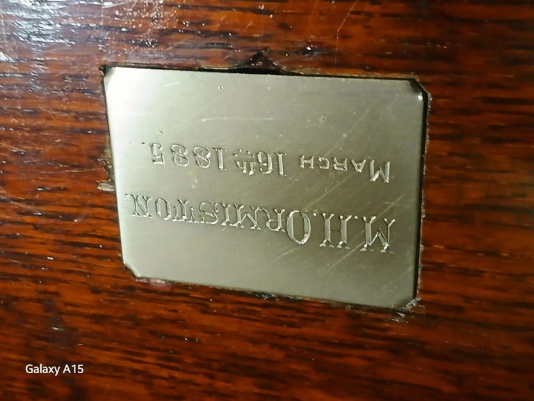 1885 Oak & Brass Bound Military Campaign Officers Document Case