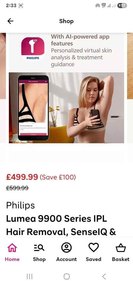 Hair removal philips lumea 9900