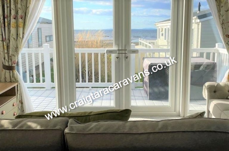 Craig Tara Ayr. Caravan for hire. Veranda. WiFi. Pet Friendly Sea Views.