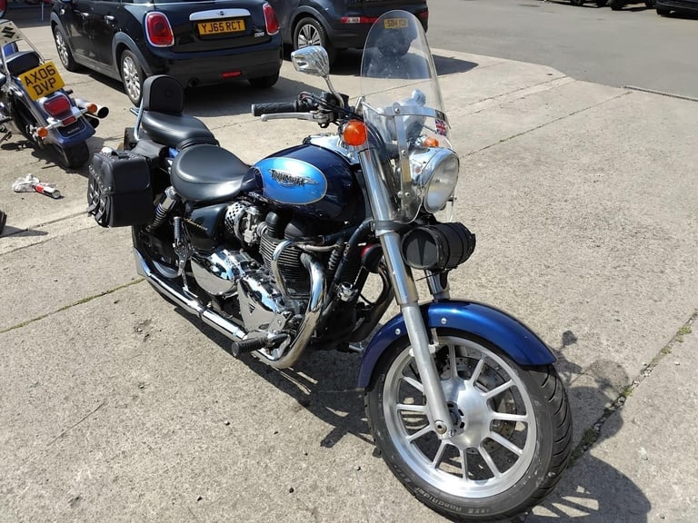 2007 57 TRIUMPH BONNEVILLE AMERICA 865 BLUE CLASSIC CUSTOM CRUISER PANNIERS