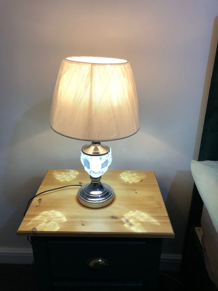 image for Beautiful silver bedside lamp hardly used 