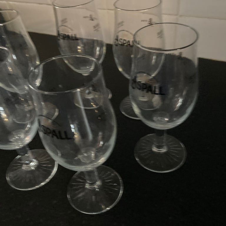 Aspall cider pint glasses x 6