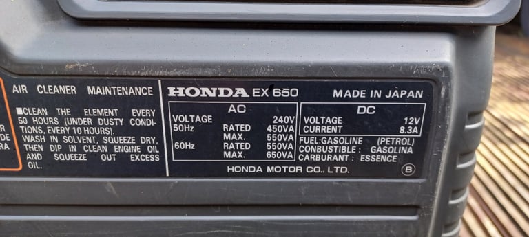Honda EX650 Petrol Generator