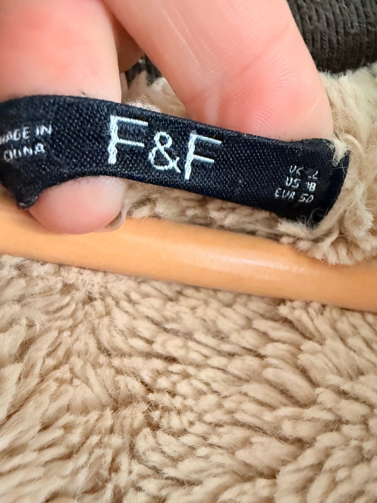 F&F - Olive Green Parka Coat with Faux Fur Hood - Size UK 22