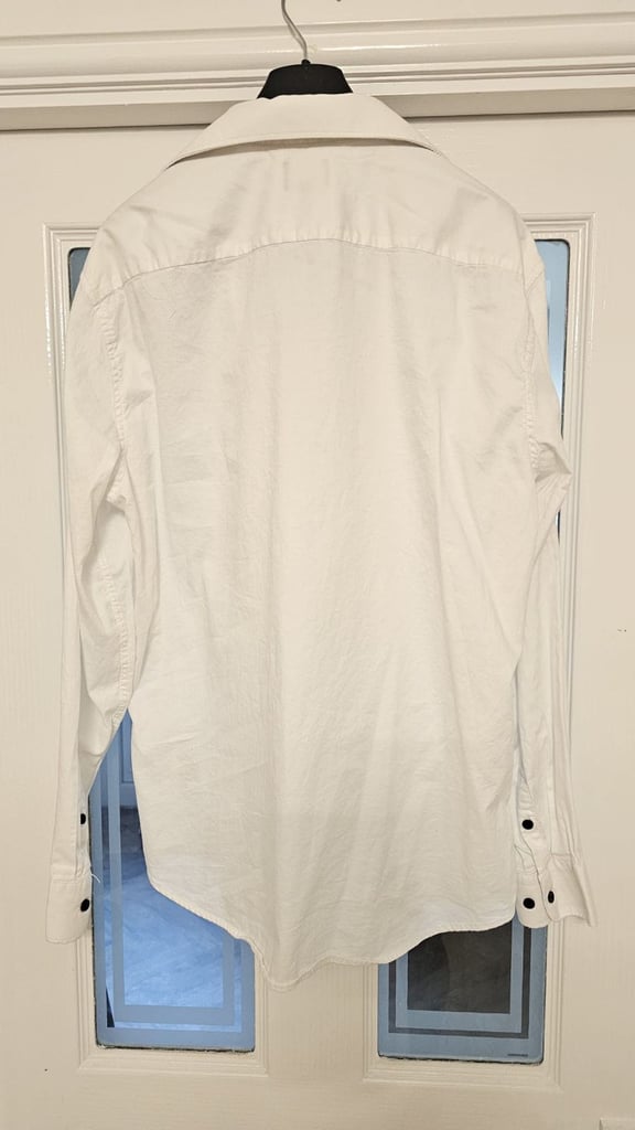 H&M Slim Fit Size Large Formal White Cotton Smart Shirt