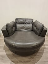 BRAND NEW, UNUSED, Dark Grey Swivel cuddler chair