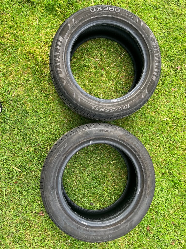 image for 2x 195/55R15 Davanti/Massimo Tyres with good tread left