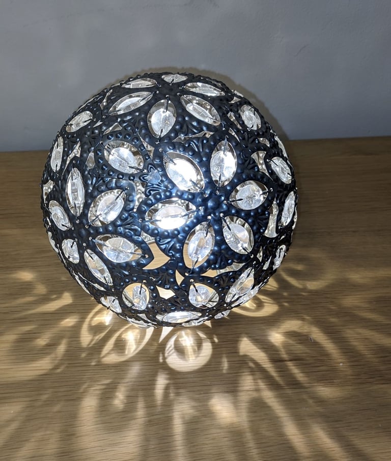 image for NEXT Metallic Crystal Bead Floral Pattern Sphere Table Lamp