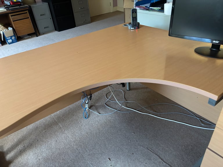 image for Viking Direct large office desk with separate lockable drawers - can be sold separately 