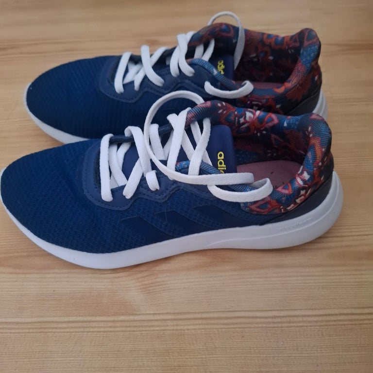 image for Ladies Adidas QT Racer navy floral trainers Size 5