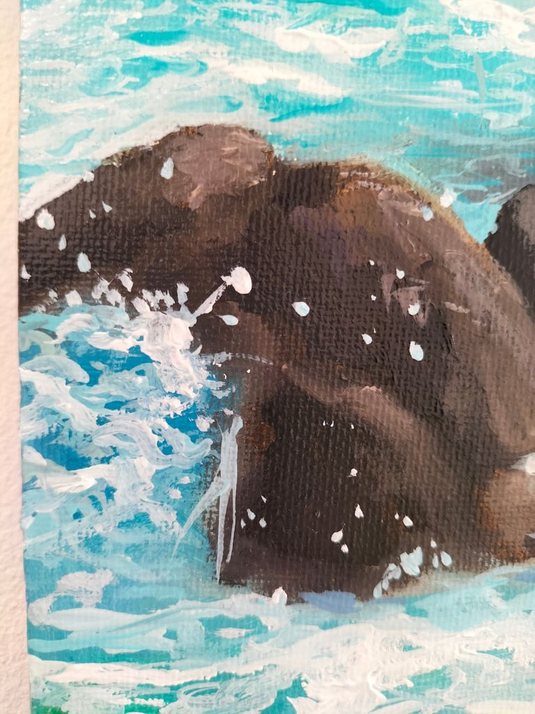 Seascape oil painting hand made completely