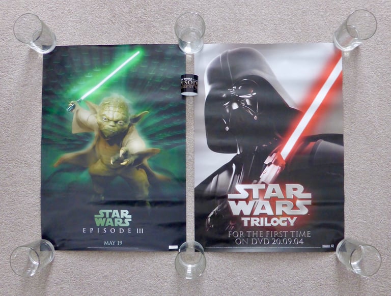 image for STAR WARS SHOP STORE PROMOTIONAL REVENGE OF THE SITH YODA + DVD RELEASE DARTH VADER POSTER £2