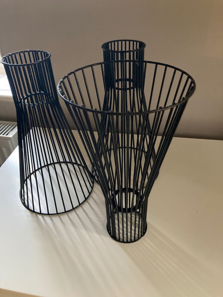 3 black lamp shaded