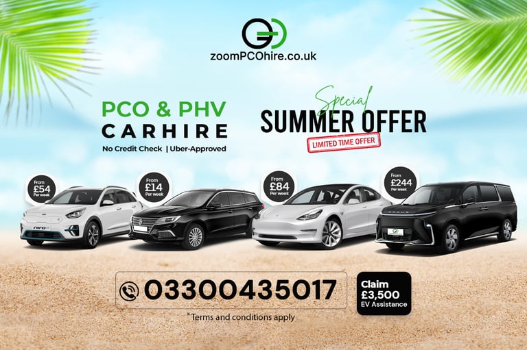 image for PCO Car Hire Rent to Buy 7 8 9 Seater Tesla Mercedes BMW UberXL Exec Lux Wheely Blacklane