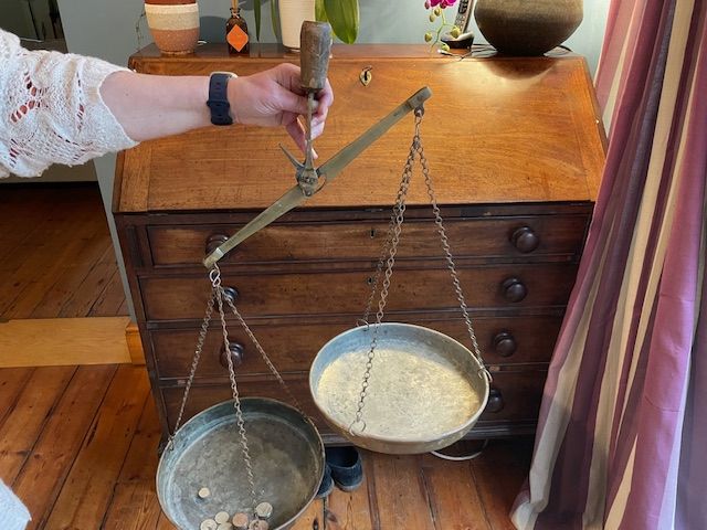 Antique Brass Hand Held Pan Balance