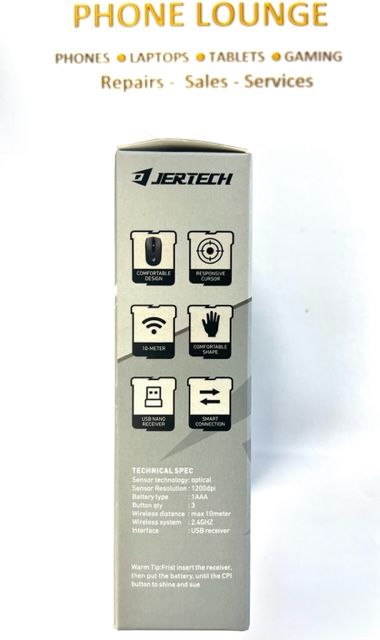Jertech Wireless Optical Mouse 1200dpi suitable for laptops, pc, mac