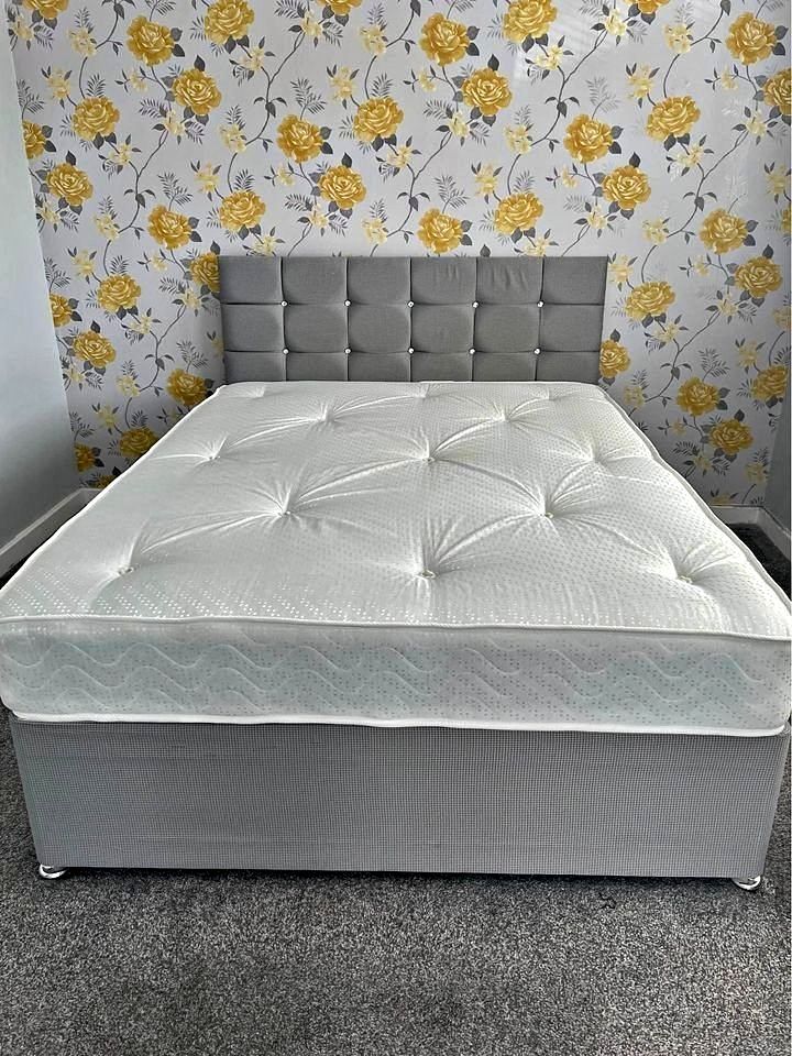 image for Comfortable DIVAN 5FT King Size Bed Base With Mattress & Storage Save 15% __ Cash On Delivery