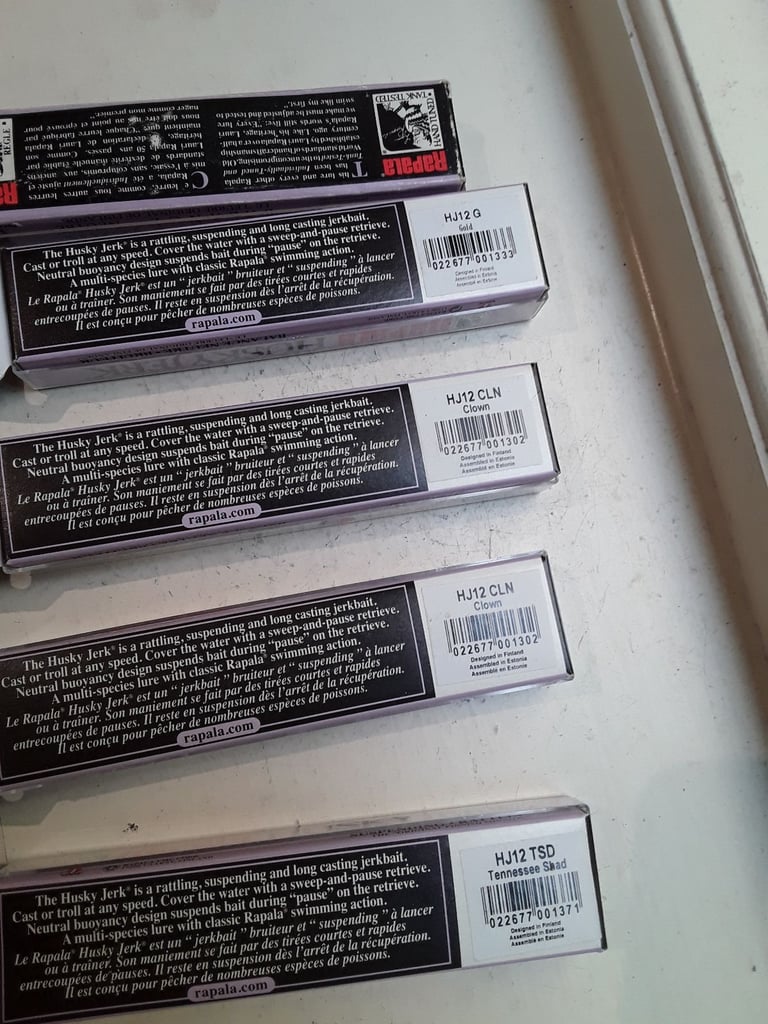 A Selection Of Husky Jerk HJ12 Rapala Lures 