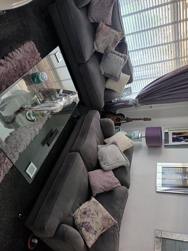3 and 2 seater sofas grey fabrics 