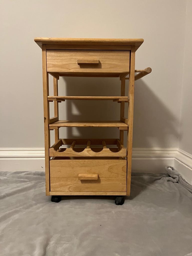 Wooden kitchen trolley 