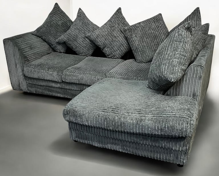 Grey Right Facing Corner Sofa