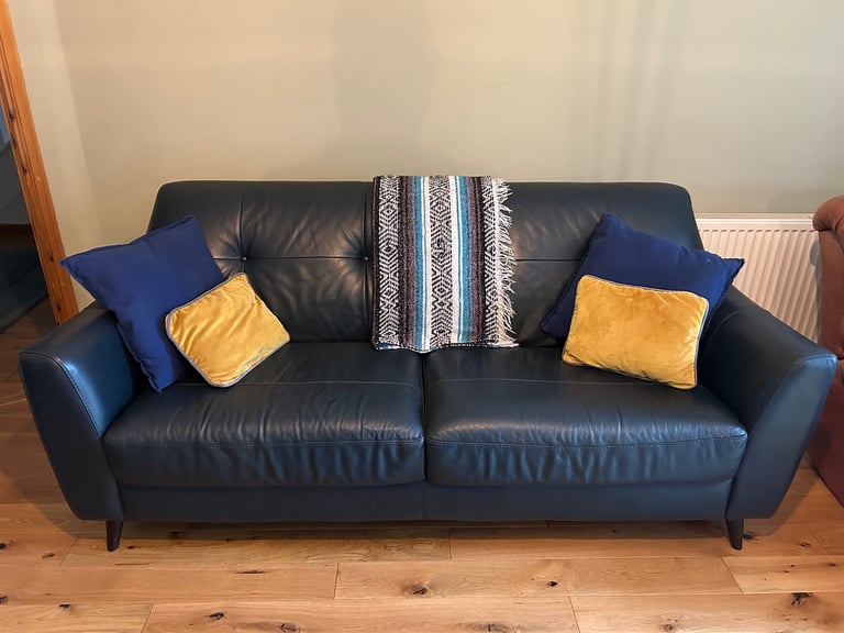 image for Blue leather Sofa