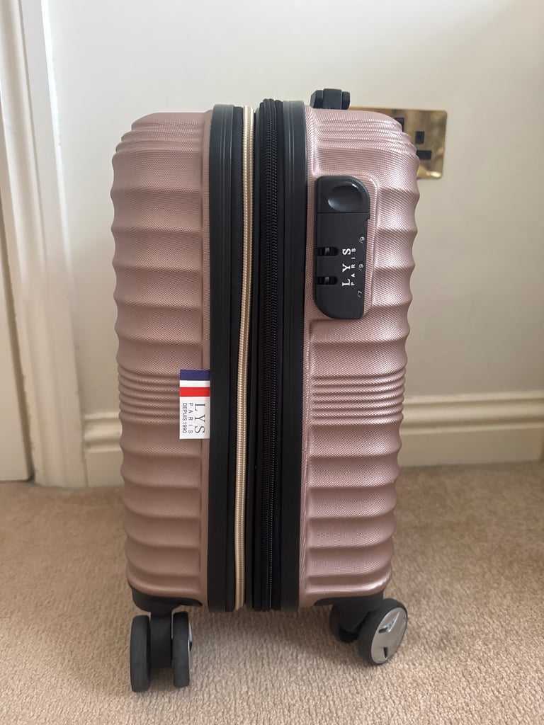LYS PARIS Small Hard Shell Pink Suitcase 