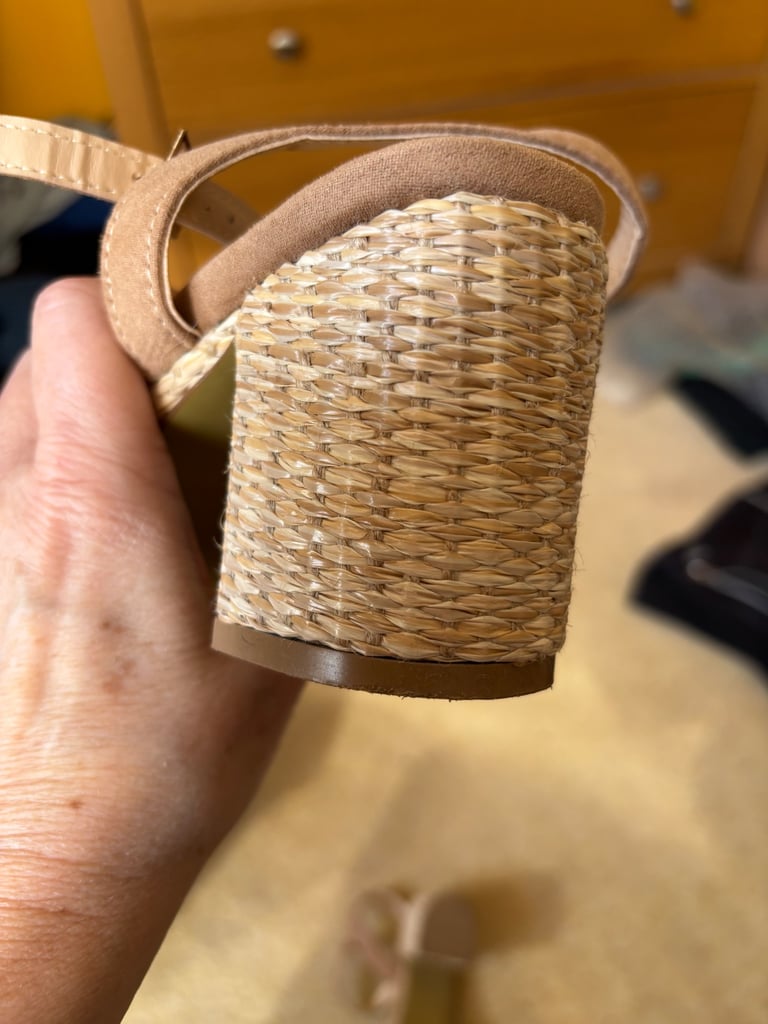 Beige suede effect sandals