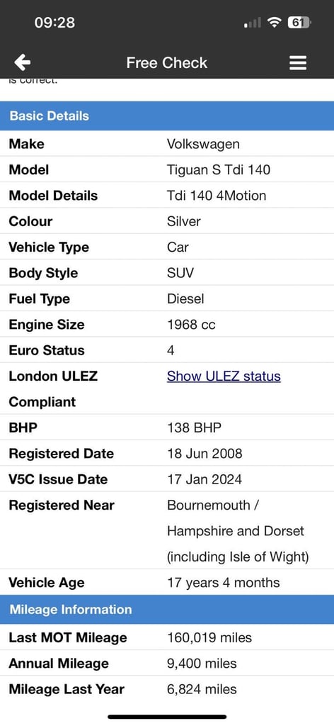 Volkswagen, TIGUAN, Estate, 2008, Manual, 1968 (cc), 5 doors