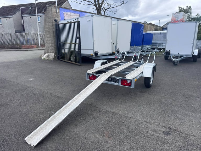 Brand New 2.5m x 1,32m Single Axle Motorbike Trailer 750KG