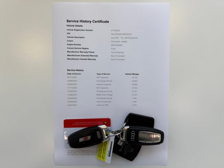 2020 Audi SQ7 4.0 TDI V8 SUV 5dr Diesel Tiptronic quattro Euro 6 (s/s) (435 ps) ESTATE Diesel Aut...