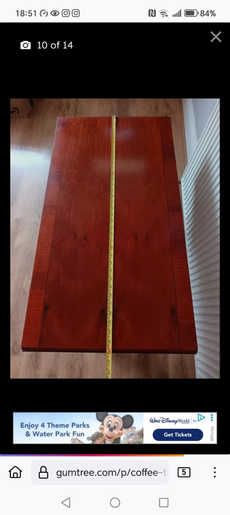 Vintage Drop Leaf Coffee Table with Drawers