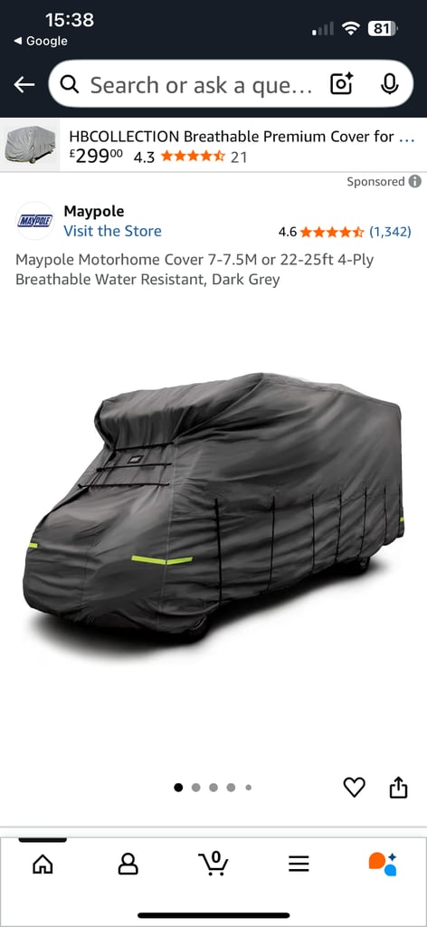 Maypole Motorhome cover 7m to 7.5m