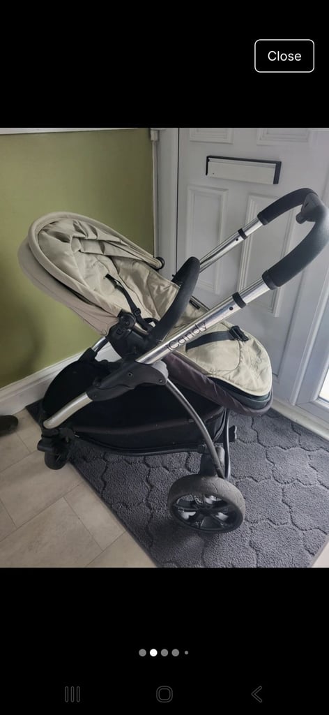ICandy peach pram, pushchair, with baby carrier car seat, cosy toes, bundle. 