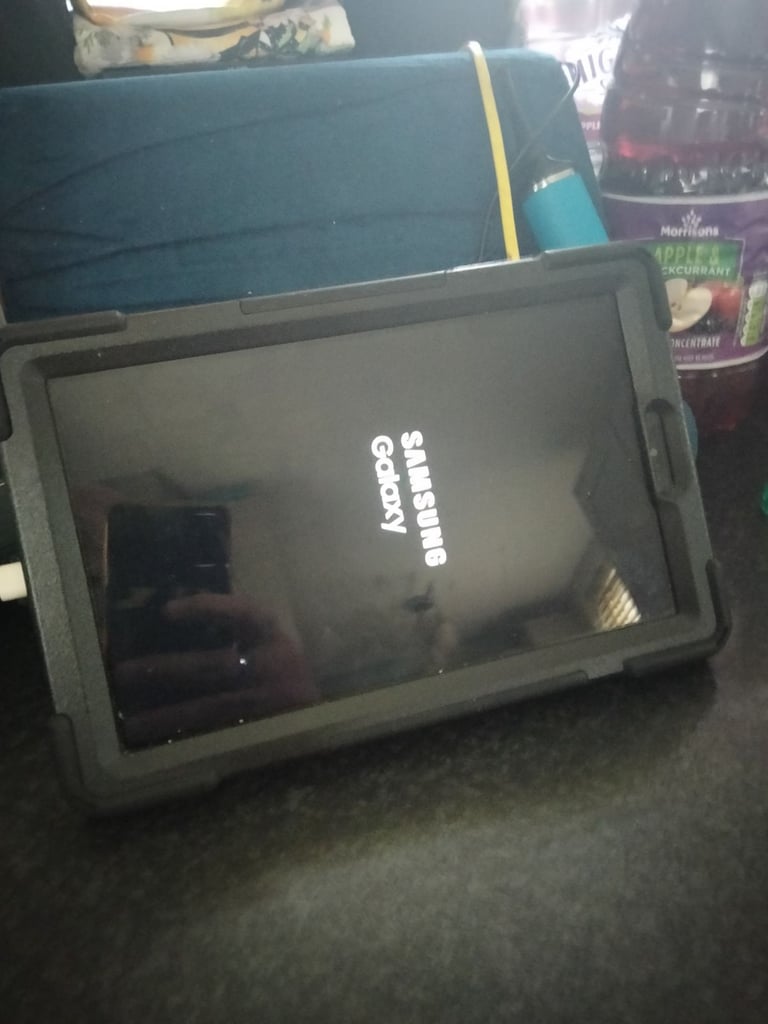 Samsung A7 tablet in tough case with inbuilt stand